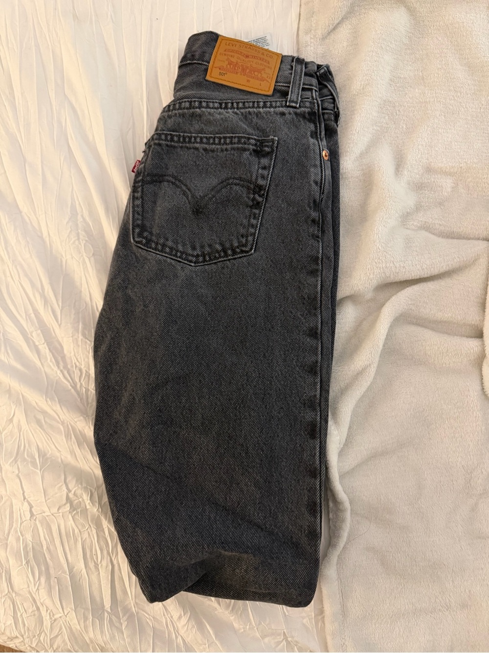 Levi's High Waisted Charcoal Black High-Rise Straight Jeans